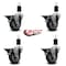 Service Caster 3.5'' Gray Poly Swivel 1-1/2'' Expanding Stem Caster Set with Brake, 4PK SCC-EX20S3514-PPUB-PLB-112-4 - alternate 3